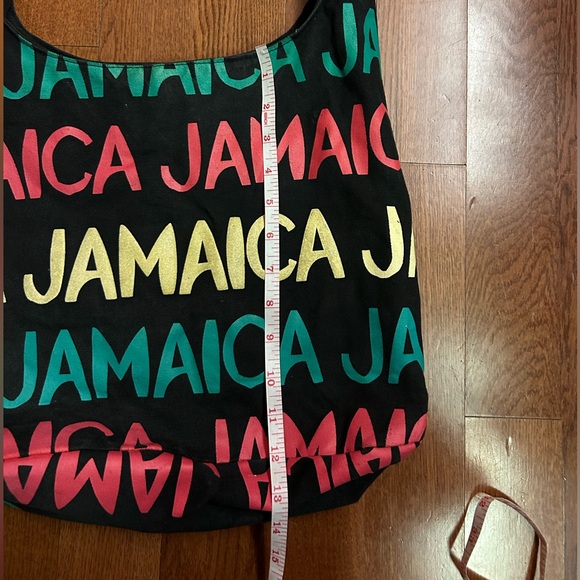 Jamaica black and multicoloured shoulder bag. Great for travel, beach, school - Picture 3 of 5